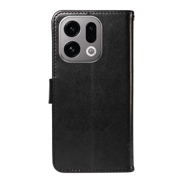 For OPPO Find X9 Tree & Cat Embossed Pattern Flip Leather Phone Case