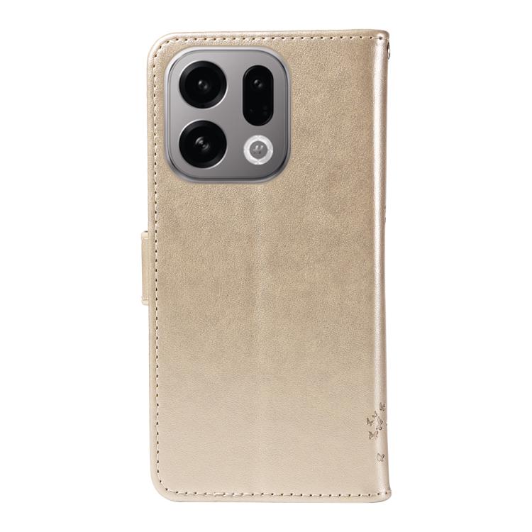 For OPPO Find X9 Tree & Cat Embossed Pattern Flip Leather Phone Case