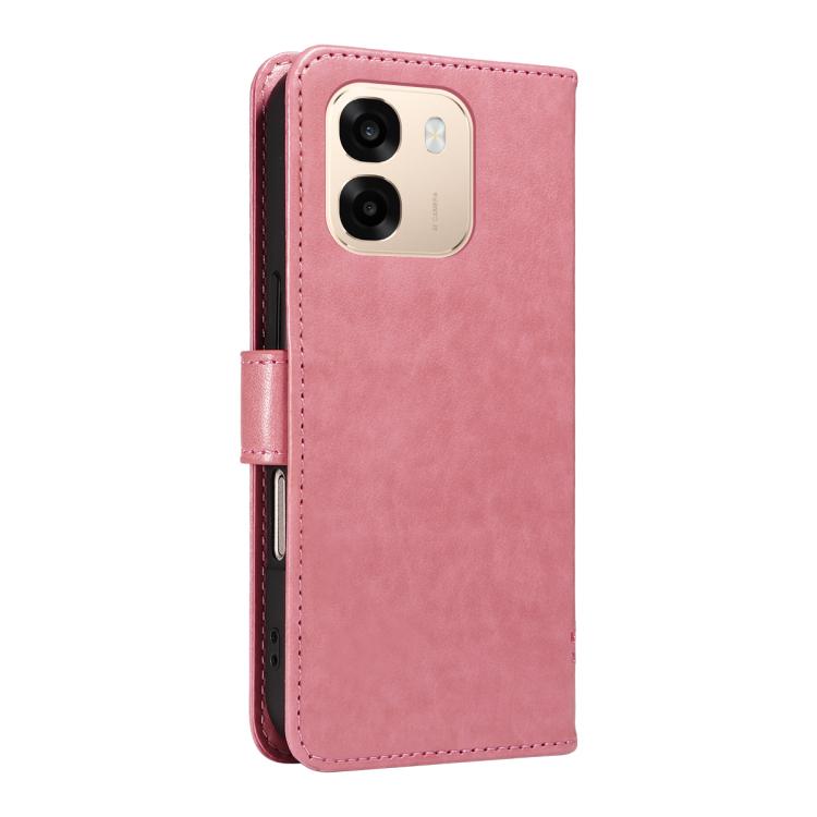 For OPPO A6X 5G / A6 5G Tree & Cat Embossed Pattern Flip Leather Phone Case