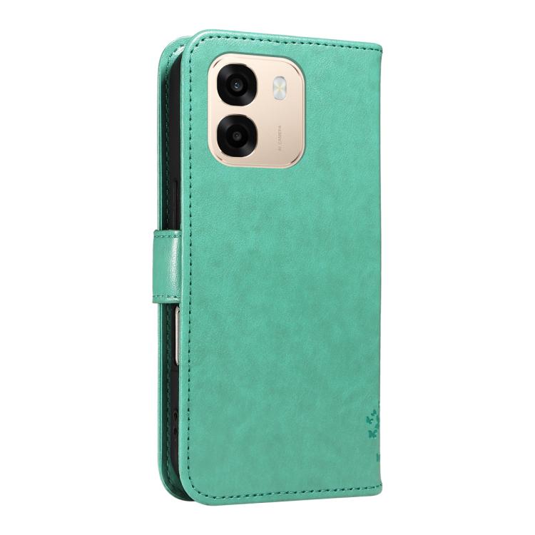 For OPPO A6X 5G / A6 5G Tree & Cat Embossed Pattern Flip Leather Phone Case