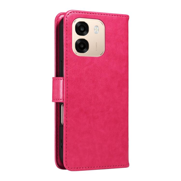 For OPPO A6X 5G / A6 5G Tree & Cat Embossed Pattern Flip Leather Phone Case