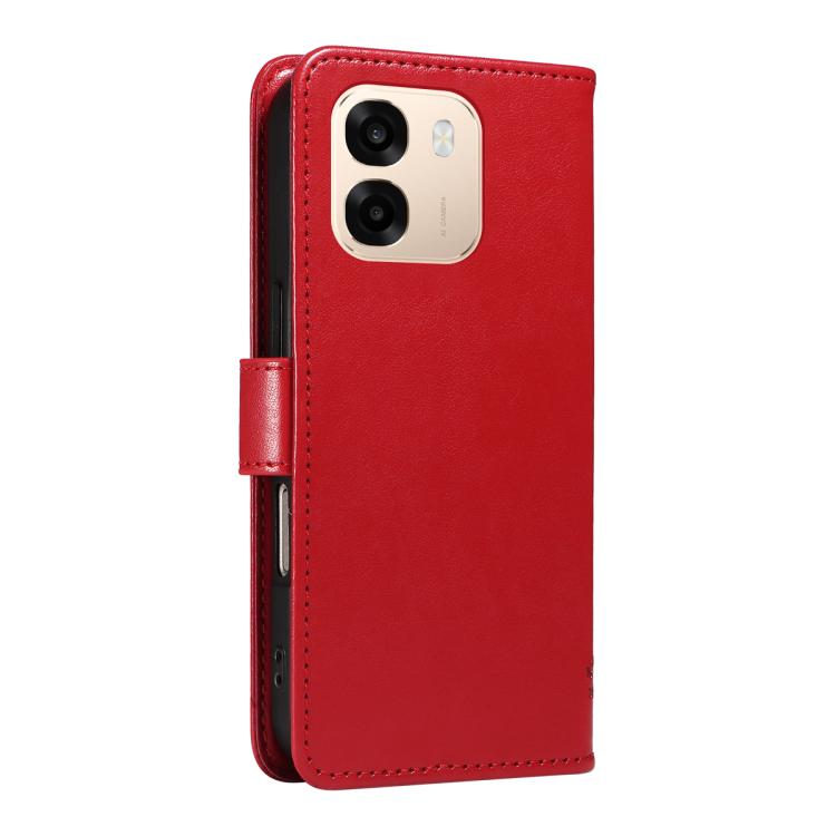 For OPPO A6X 5G / A6 5G Tree & Cat Embossed Pattern Flip Leather Phone Case