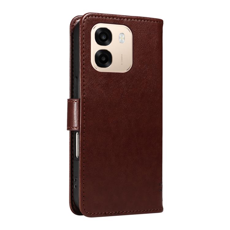 For OPPO A6X 5G / A6 5G Tree & Cat Embossed Pattern Flip Leather Phone Case