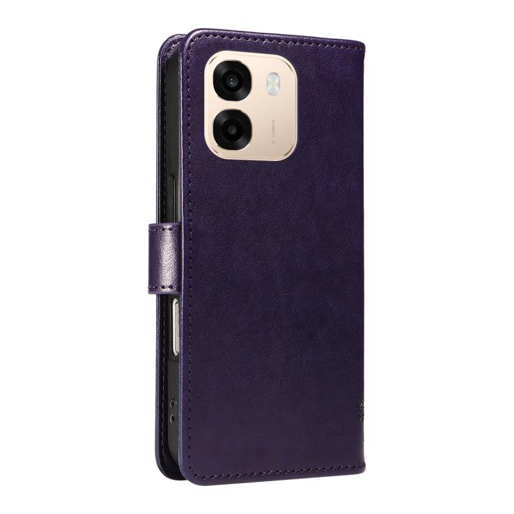 For OPPO A6X 5G / A6 5G Tree & Cat Embossed Pattern Flip Leather Phone Case
