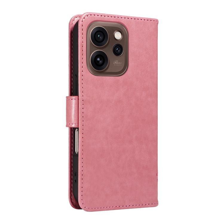 For OPPO Reno15 5G Global Tree & Cat Embossed Pattern Flip Leather Phone Case