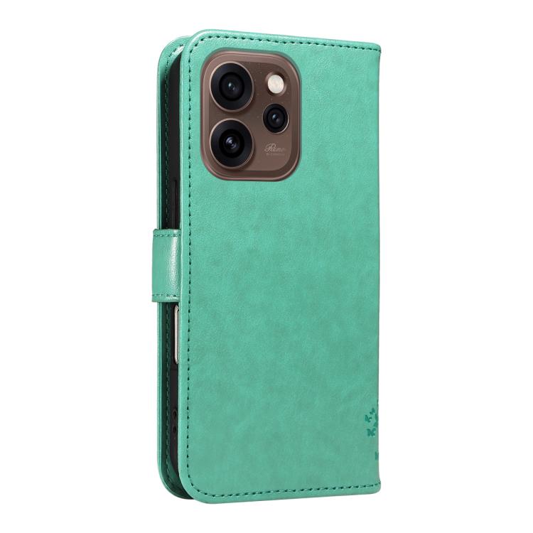 For OPPO Reno15 5G Global Tree & Cat Embossed Pattern Flip Leather Phone Case