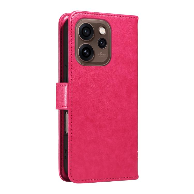 For OPPO Reno15 5G Global Tree & Cat Embossed Pattern Flip Leather Phone Case