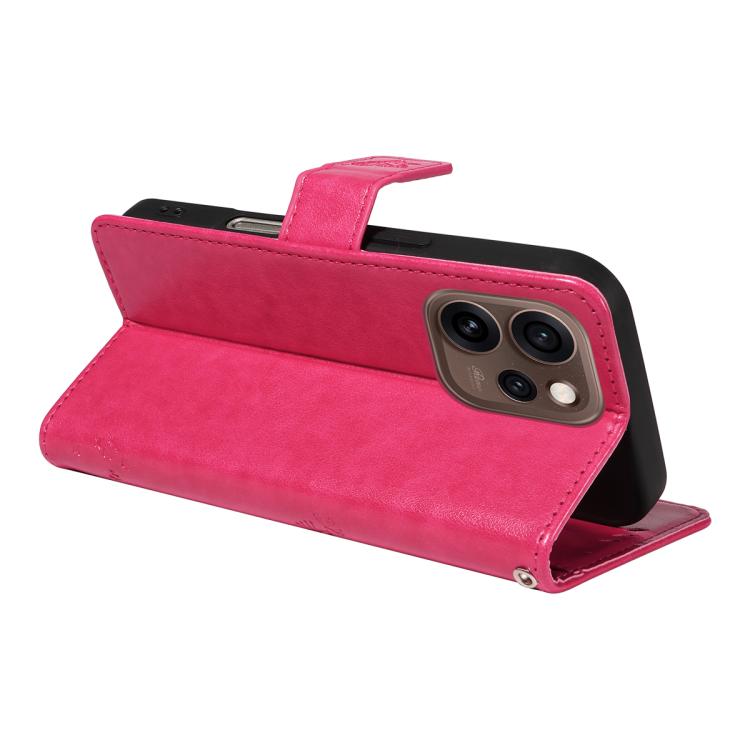 For OPPO Reno15 5G Global Tree & Cat Embossed Pattern Flip Leather Phone Case