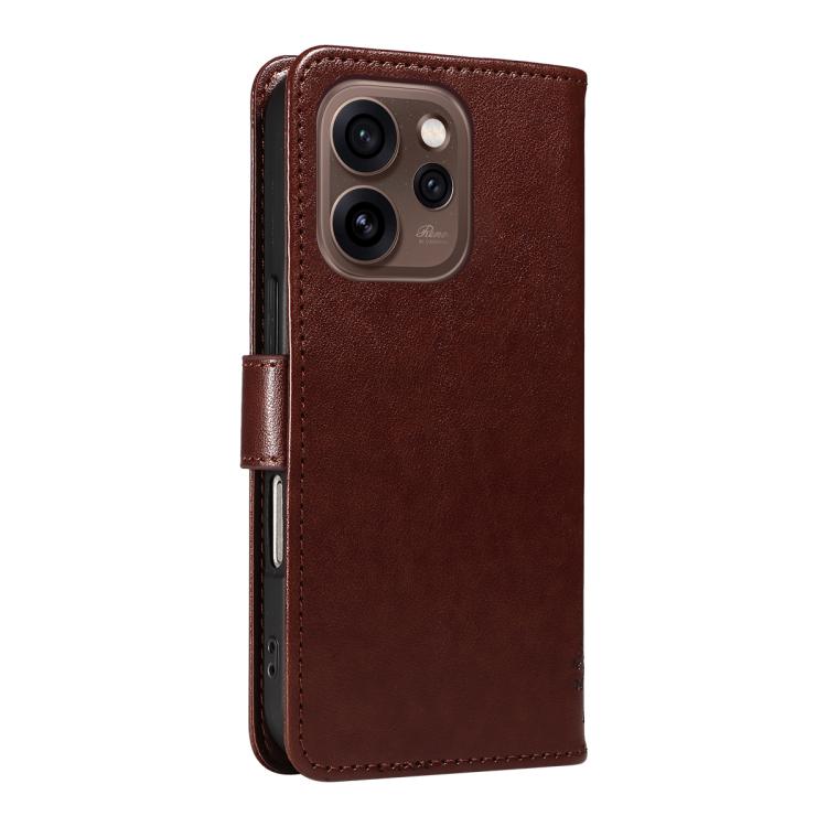 For OPPO Reno15 5G Global Tree & Cat Embossed Pattern Flip Leather Phone Case