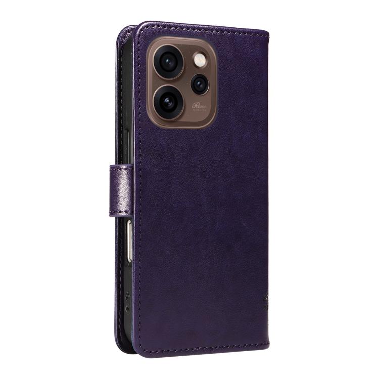 For OPPO Reno15 5G Global Tree & Cat Embossed Pattern Flip Leather Phone Case