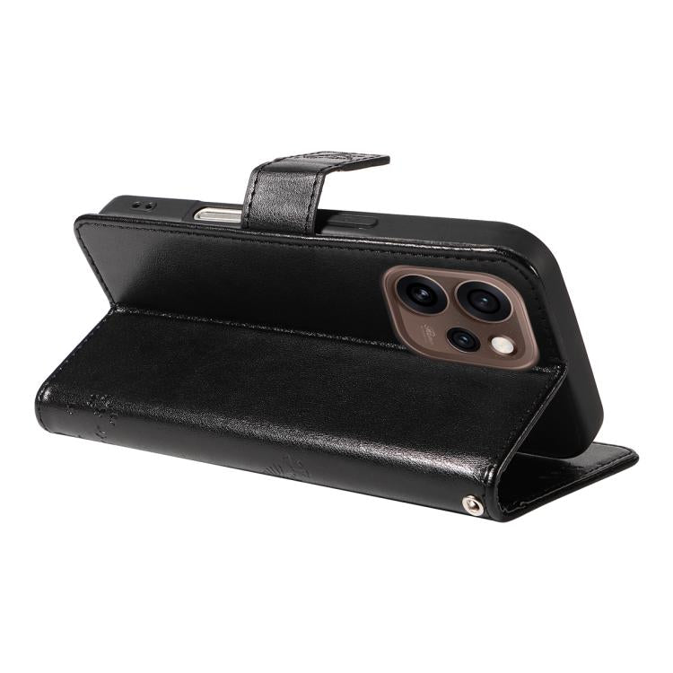 For OPPO Reno15 5G Global Tree & Cat Embossed Pattern Flip Leather Phone Case