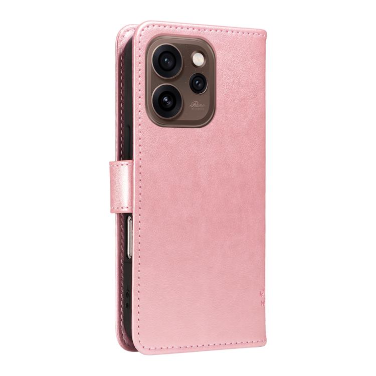 For OPPO Reno15 5G Global Tree & Cat Embossed Pattern Flip Leather Phone Case