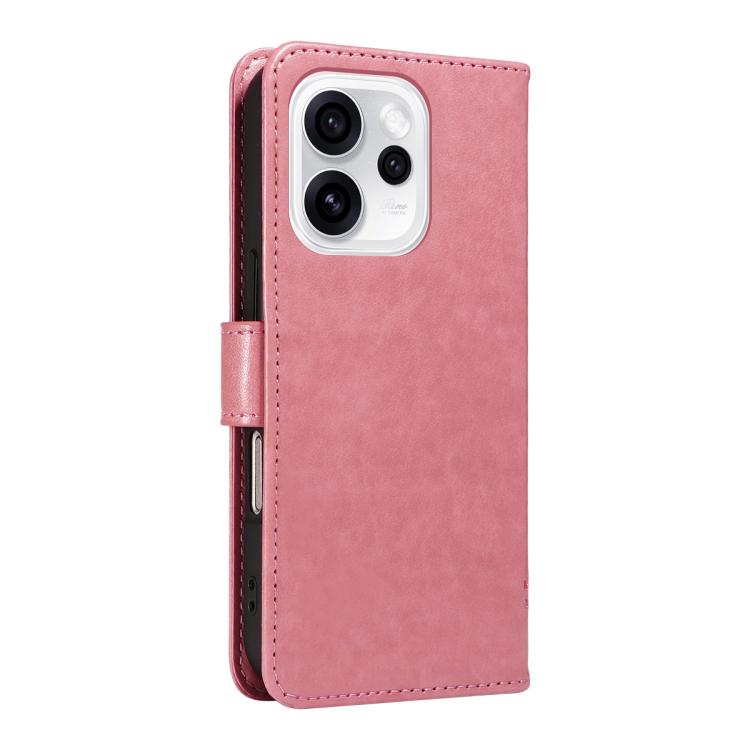 For OPPO Reno15 Pro 5G Global Tree & Cat Embossed Pattern Flip Leather Phone Case