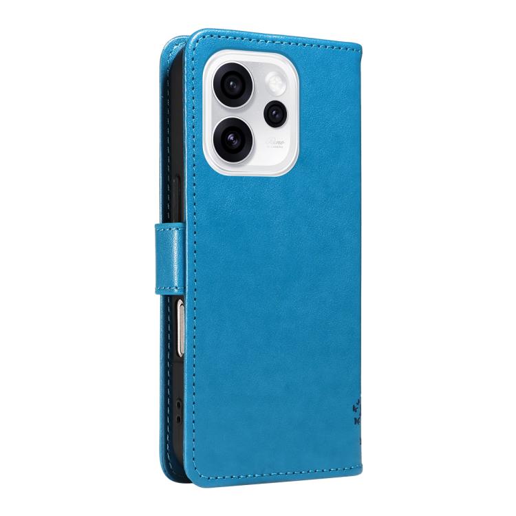 For OPPO Reno15 Pro 5G Global Tree & Cat Embossed Pattern Flip Leather Phone Case