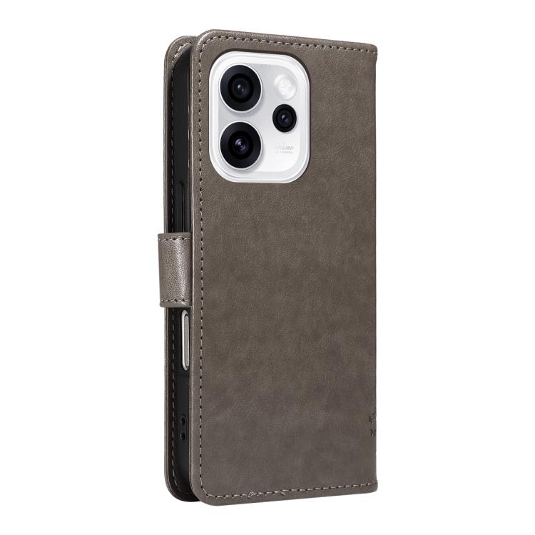 For OPPO Reno15 Pro 5G Global Tree & Cat Embossed Pattern Flip Leather Phone Case