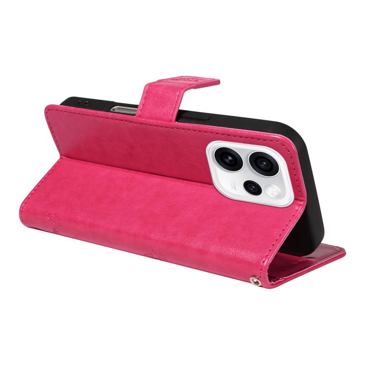 For OPPO Reno15 Pro 5G Global Tree & Cat Embossed Pattern Flip Leather Phone Case