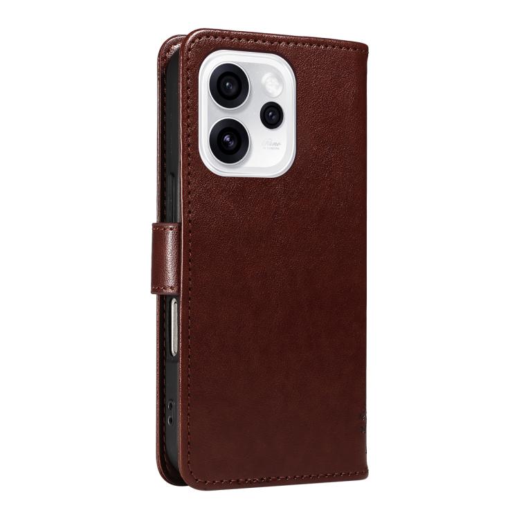 For OPPO Reno15 Pro 5G Global Tree & Cat Embossed Pattern Flip Leather Phone Case