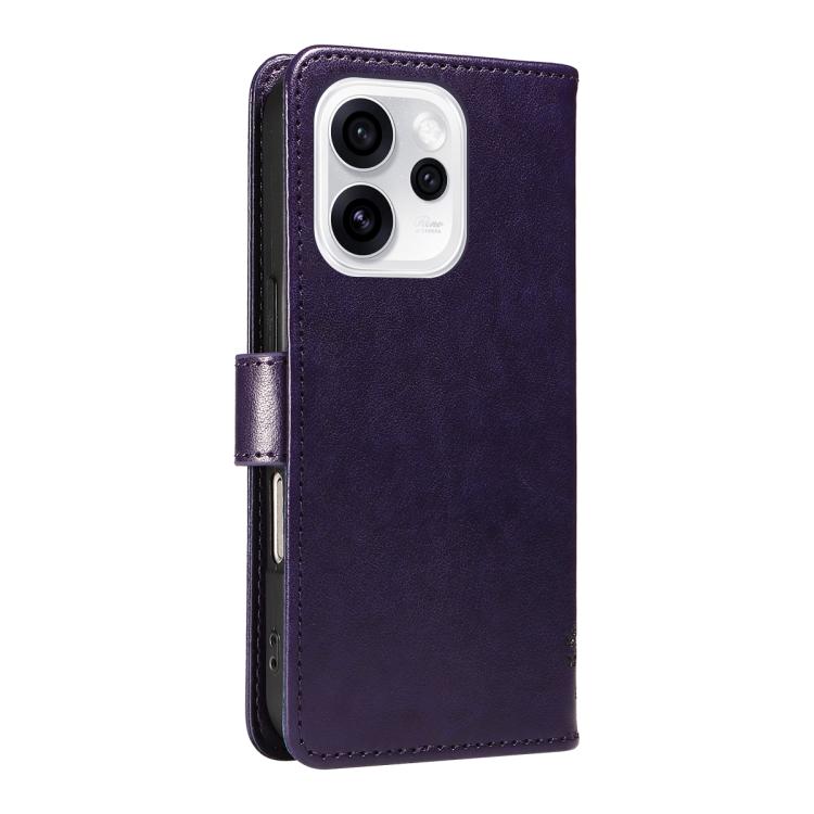 For OPPO Reno15 Pro 5G Global Tree & Cat Embossed Pattern Flip Leather Phone Case