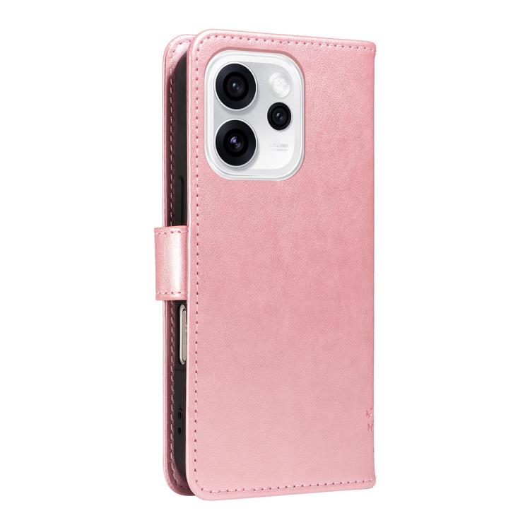For OPPO Reno15 Pro 5G Global Tree & Cat Embossed Pattern Flip Leather Phone Case