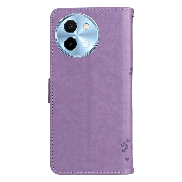 For vivo Y38 / Y200i / T3x Global Tree & Cat Embossed Pattern Flip Leather Phone Case