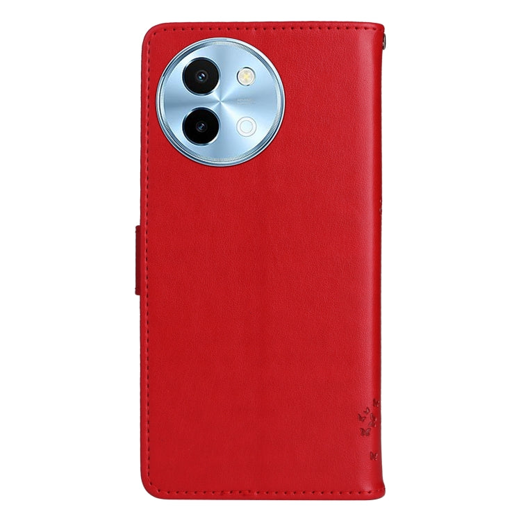 For vivo Y38 / Y200i / T3x Global Tree & Cat Embossed Pattern Flip Leather Phone Case