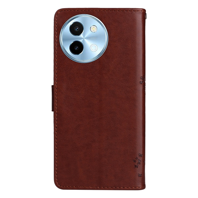 For vivo Y38 / Y200i / T3x Global Tree & Cat Embossed Pattern Flip Leather Phone Case