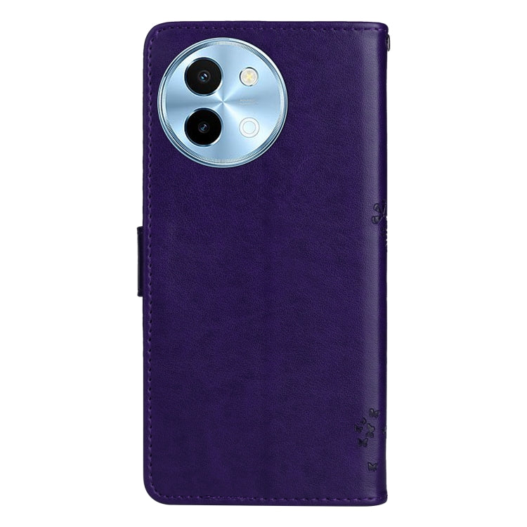 For vivo Y38 / Y200i / T3x Global Tree & Cat Embossed Pattern Flip Leather Phone Case