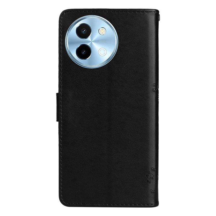 For vivo Y38 / Y200i / T3x Global Tree & Cat Embossed Pattern Flip Leather Phone Case