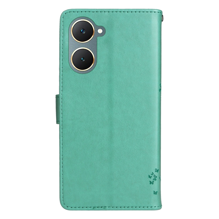 For vivo Y03 Tree & Cat Embossed Pattern Flip Leather Phone Case