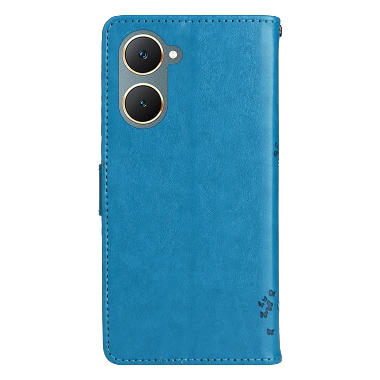 For vivo Y03 Tree & Cat Embossed Pattern Flip Leather Phone Case