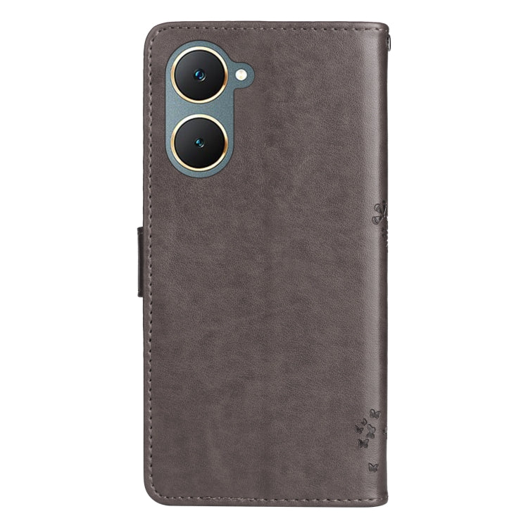 For vivo Y03 Tree & Cat Embossed Pattern Flip Leather Phone Case