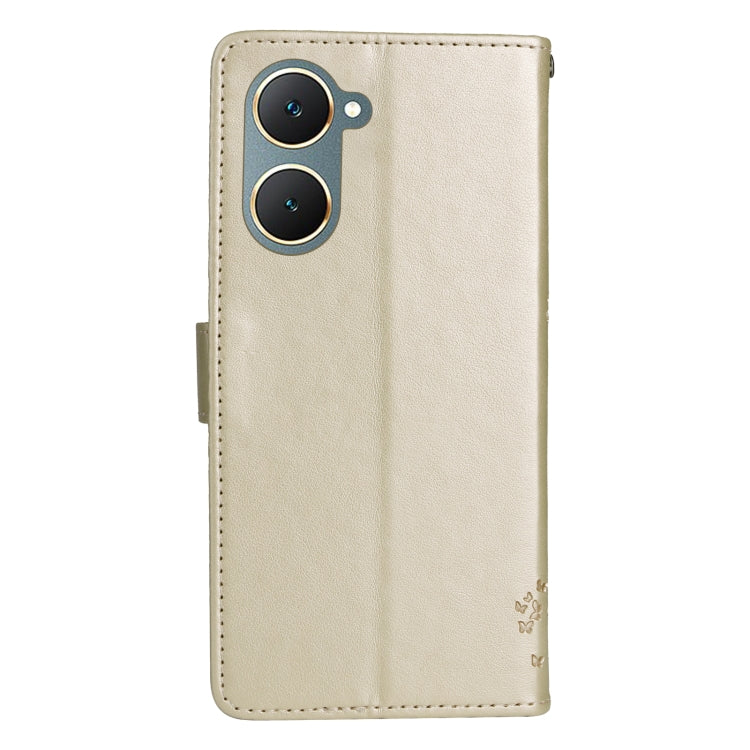 For vivo Y03 Tree & Cat Embossed Pattern Flip Leather Phone Case