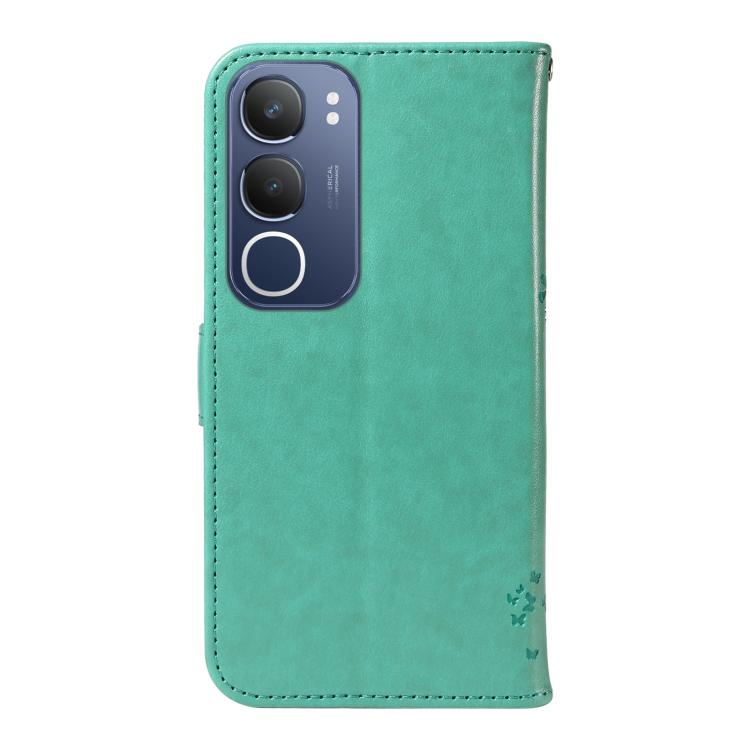 For vivo Y19 4G Global Tree & Cat Embossed Pattern Flip Leather Phone Case