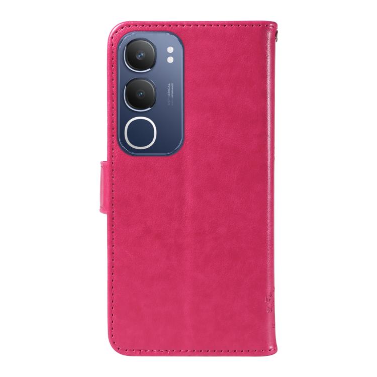 For vivo Y19 4G Global Tree & Cat Embossed Pattern Flip Leather Phone Case