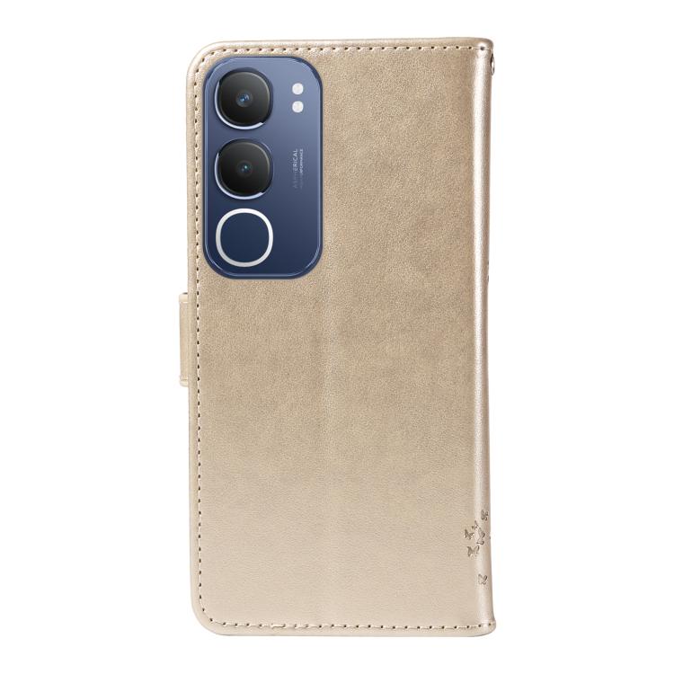 For vivo Y19 4G Global Tree & Cat Embossed Pattern Flip Leather Phone Case