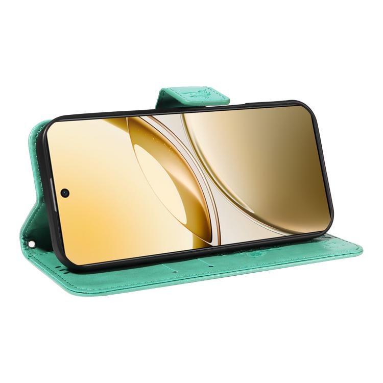 For vivo V50 5G Global Tree & Cat Embossed Pattern Flip Leather Phone Case