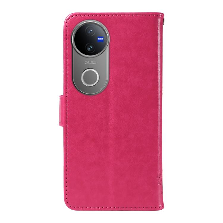 For vivo V50 5G Global Tree & Cat Embossed Pattern Flip Leather Phone Case