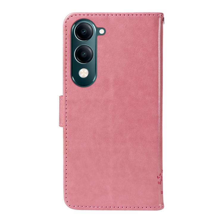 For vivo Y29S 5G / Y04 Tree & Cat Embossed Pattern Flip Leather Phone Case