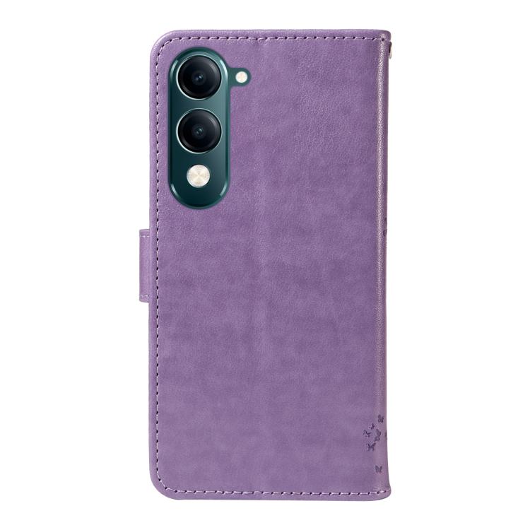 For vivo Y29S 5G / Y04 Tree & Cat Embossed Pattern Flip Leather Phone Case