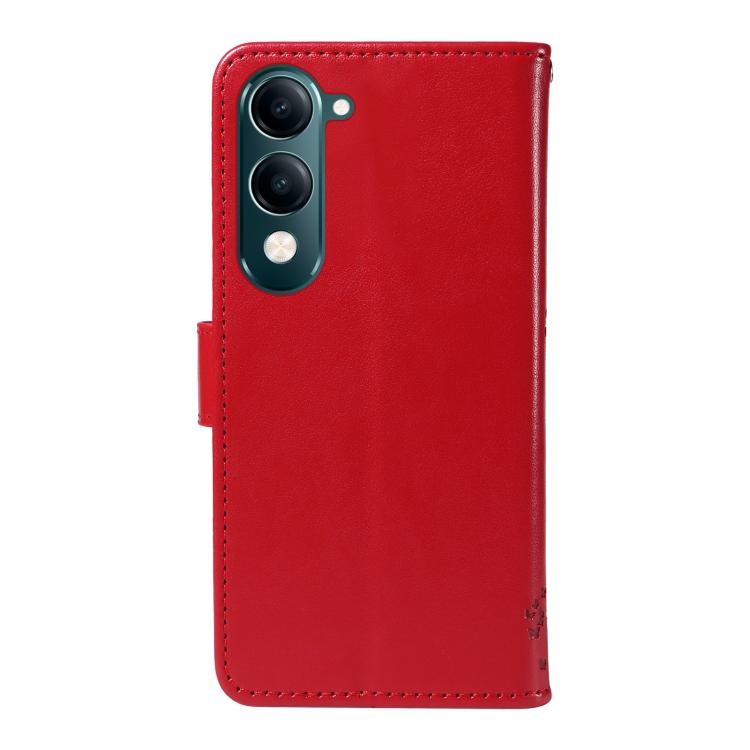 For vivo Y29S 5G / Y04 Tree & Cat Embossed Pattern Flip Leather Phone Case