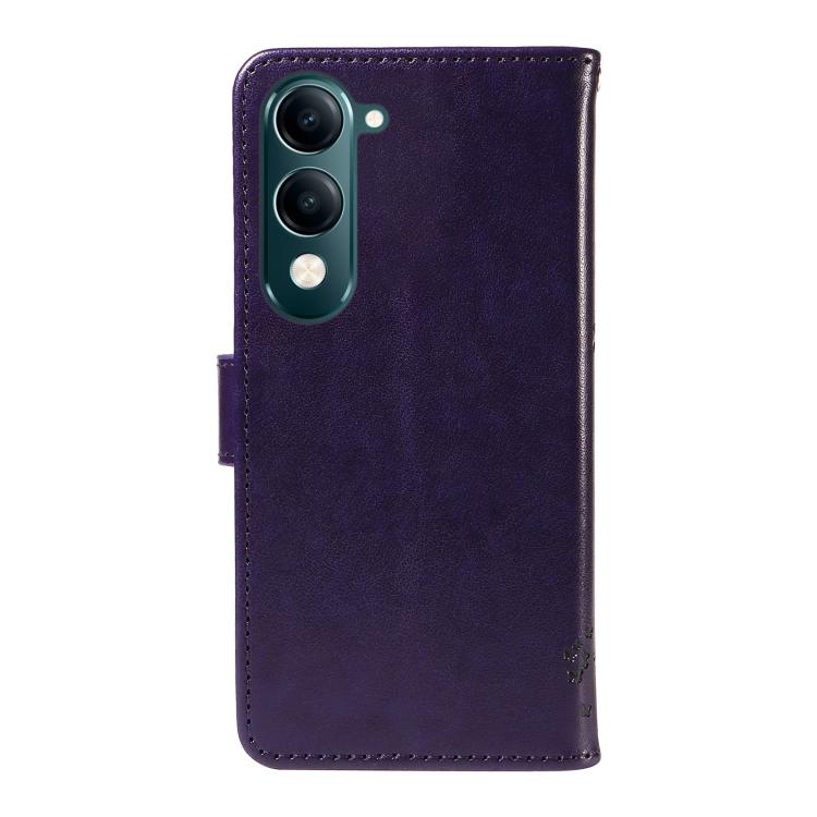 For vivo Y29S 5G / Y04 Tree & Cat Embossed Pattern Flip Leather Phone Case