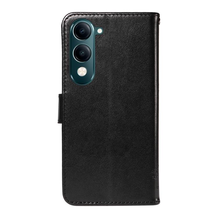 For vivo Y29S 5G / Y04 Tree & Cat Embossed Pattern Flip Leather Phone Case