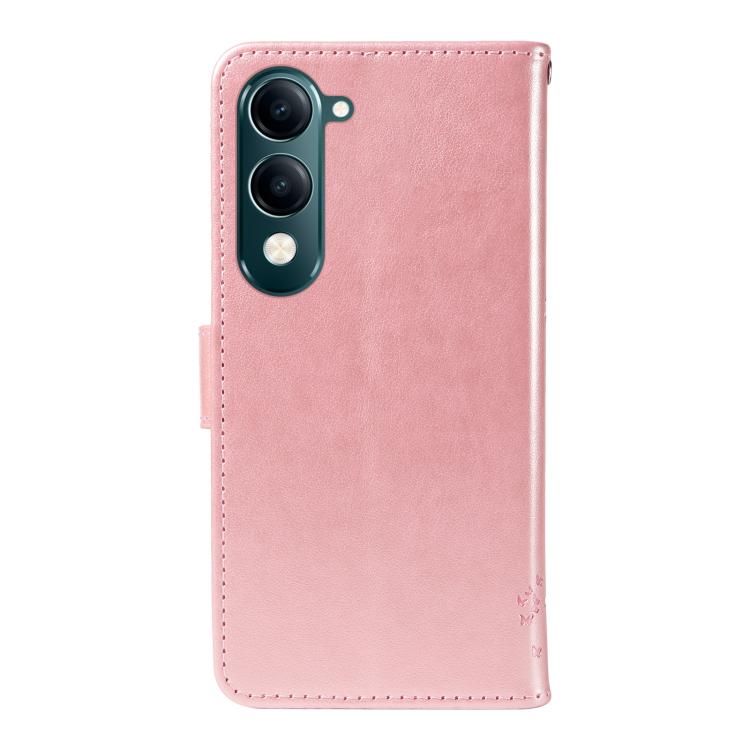 For vivo Y29S 5G / Y04 Tree & Cat Embossed Pattern Flip Leather Phone Case