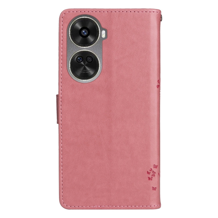 For Huawei nova 12 SE / nova 11 SE Tree & Cat Embossed Pattern Flip Leather Phone Case