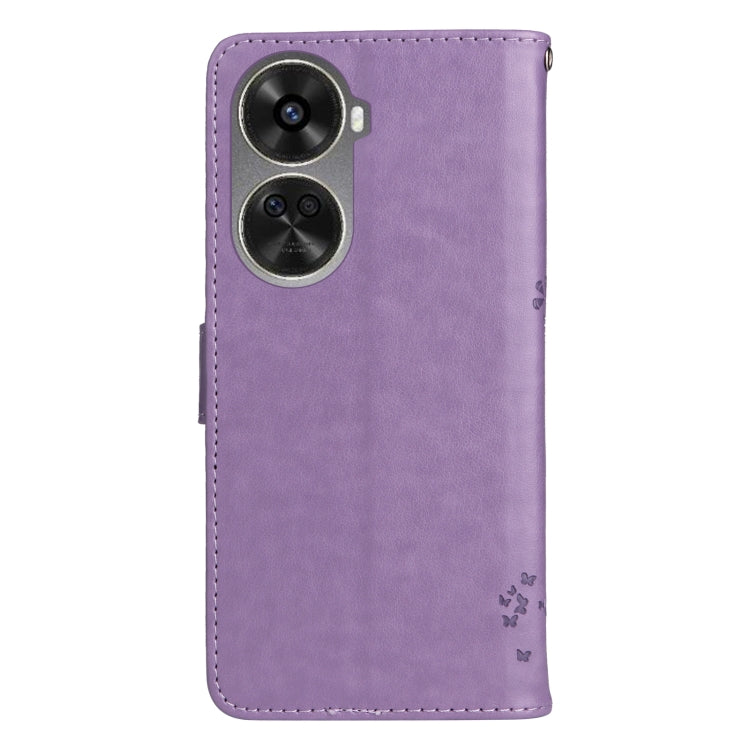 For Huawei nova 12 SE / nova 11 SE Tree & Cat Embossed Pattern Flip Leather Phone Case