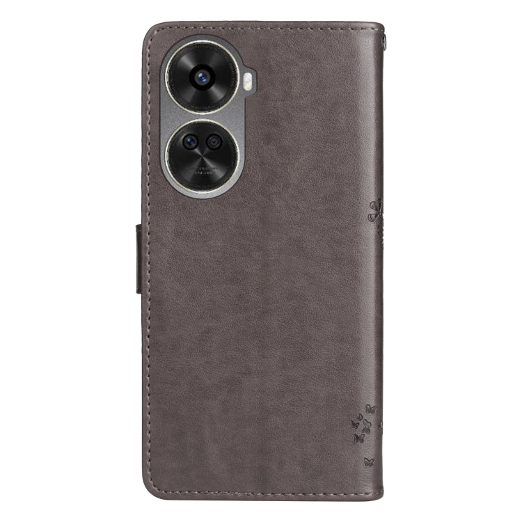 For Huawei nova 12 SE / nova 11 SE Tree & Cat Embossed Pattern Flip Leather Phone Case
