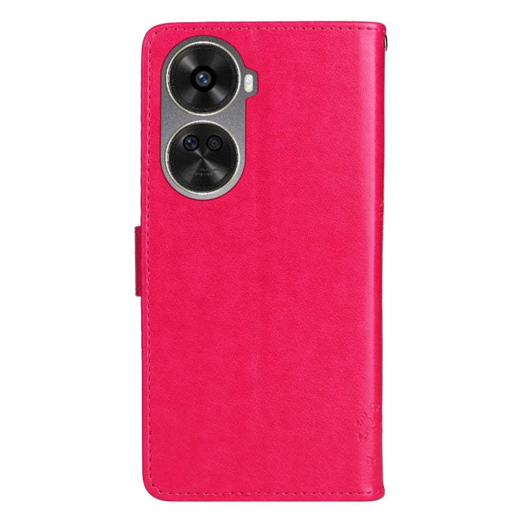 For Huawei nova 12 SE / nova 11 SE Tree & Cat Embossed Pattern Flip Leather Phone Case