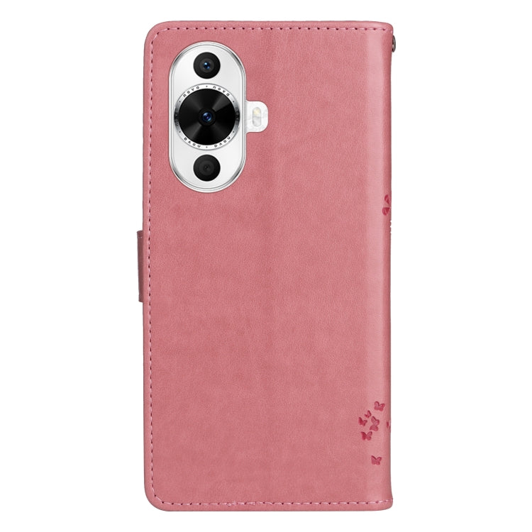 For Huawei nova 12s Tree & Cat Embossed Pattern Flip Leather Phone Case