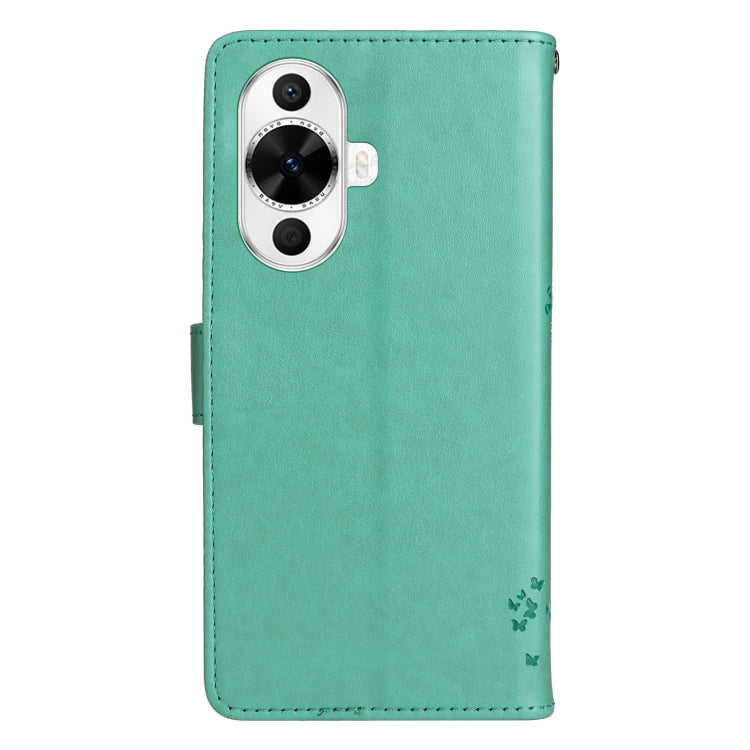 For Huawei nova 12s Tree & Cat Embossed Pattern Flip Leather Phone Case