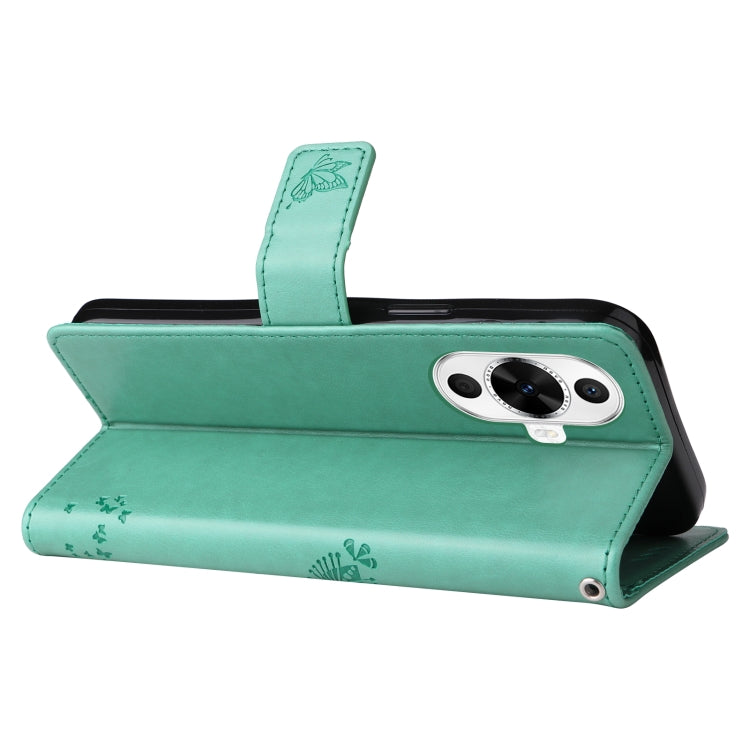 For Huawei nova 12s Tree & Cat Embossed Pattern Flip Leather Phone Case